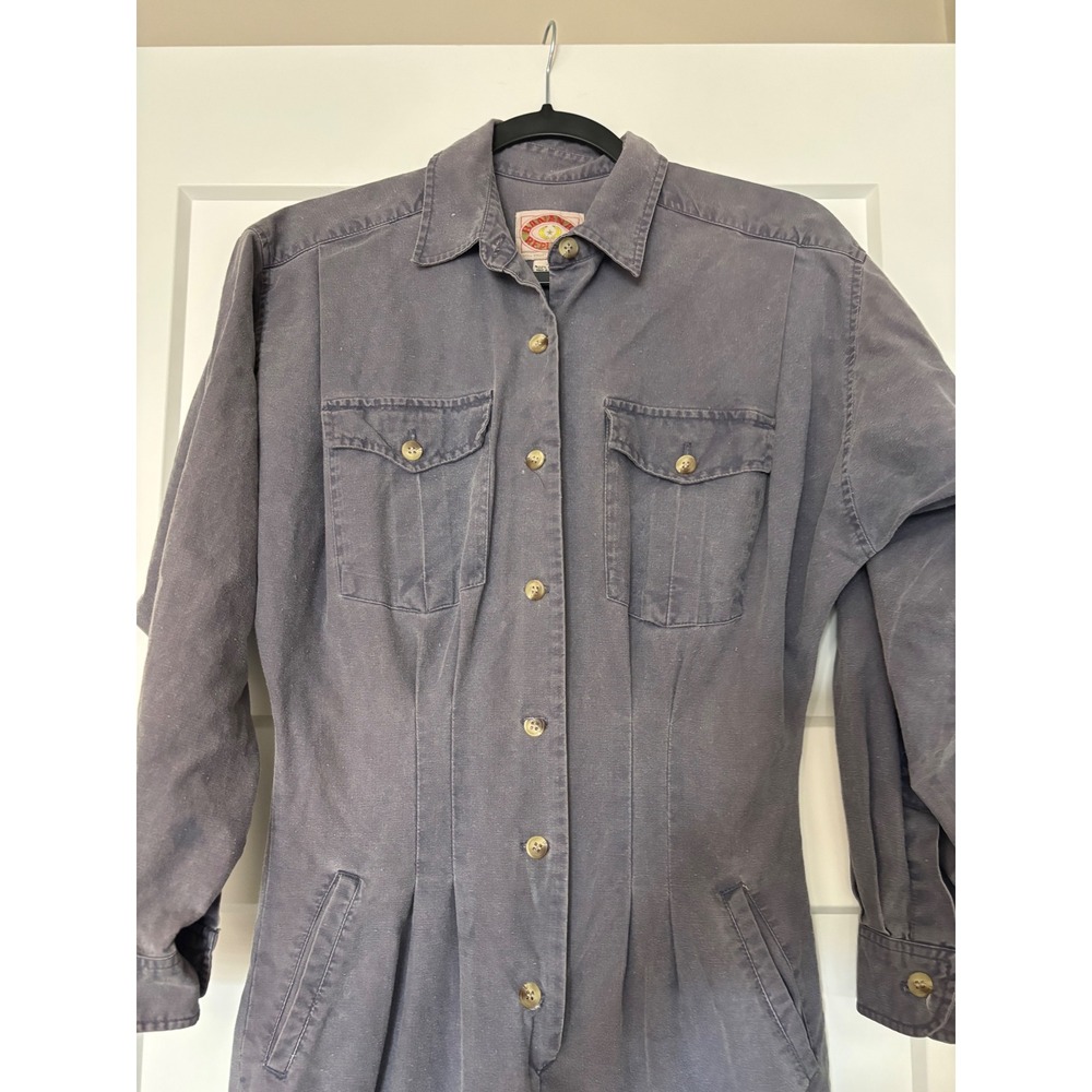 Vintage Banana Republic Cotton Utility Jumpsuit Boiler Suit Grey XS Mill Valley - Picture 3 of 10